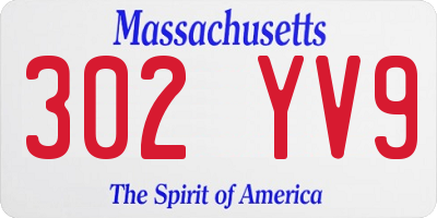 MA license plate 302YV9