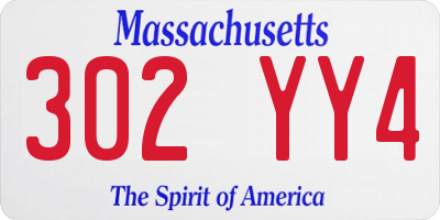 MA license plate 302YY4