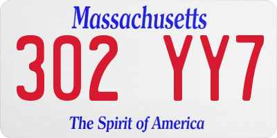 MA license plate 302YY7