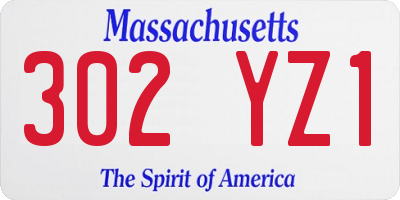MA license plate 302YZ1