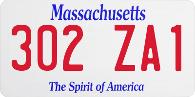 MA license plate 302ZA1