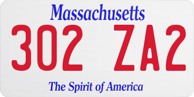 MA license plate 302ZA2
