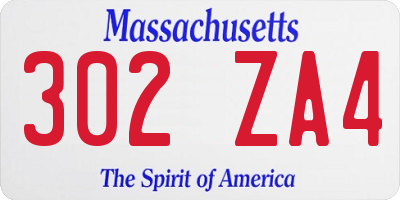 MA license plate 302ZA4