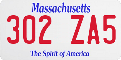 MA license plate 302ZA5