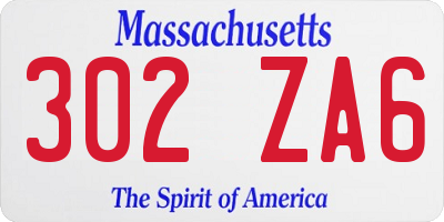 MA license plate 302ZA6
