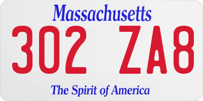 MA license plate 302ZA8