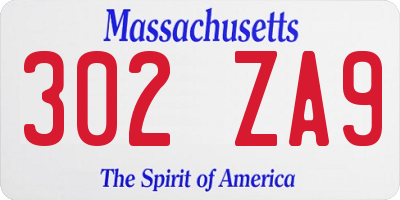MA license plate 302ZA9