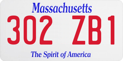 MA license plate 302ZB1