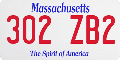 MA license plate 302ZB2