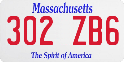 MA license plate 302ZB6