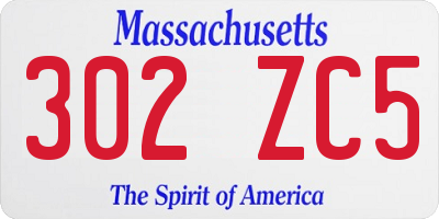 MA license plate 302ZC5