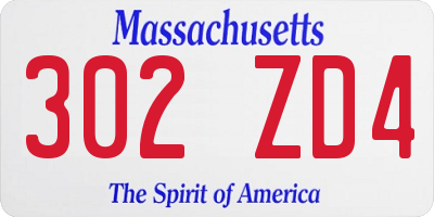 MA license plate 302ZD4