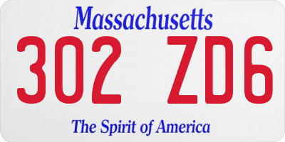 MA license plate 302ZD6
