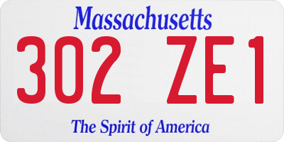 MA license plate 302ZE1