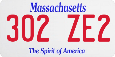 MA license plate 302ZE2