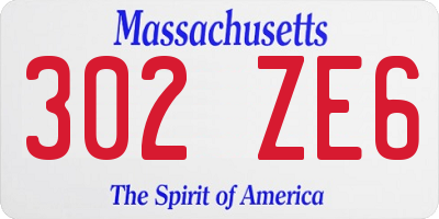 MA license plate 302ZE6