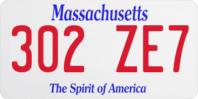 MA license plate 302ZE7