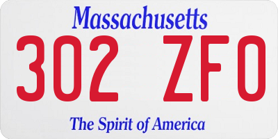 MA license plate 302ZF0