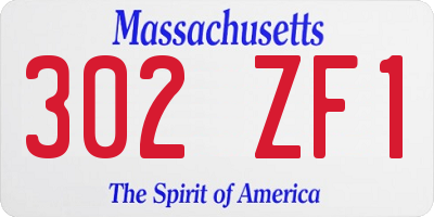 MA license plate 302ZF1