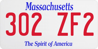 MA license plate 302ZF2
