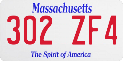 MA license plate 302ZF4