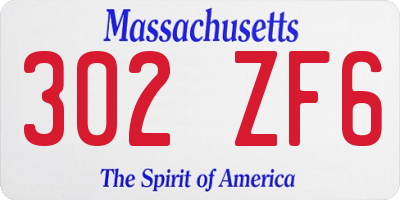 MA license plate 302ZF6