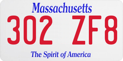 MA license plate 302ZF8