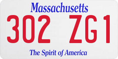 MA license plate 302ZG1