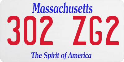 MA license plate 302ZG2