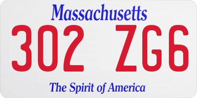 MA license plate 302ZG6