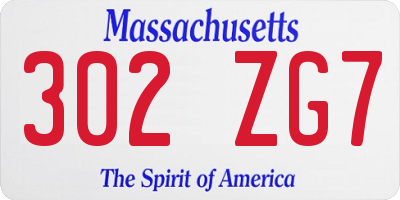 MA license plate 302ZG7