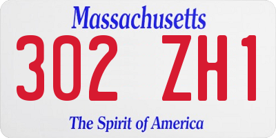 MA license plate 302ZH1