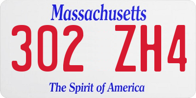MA license plate 302ZH4