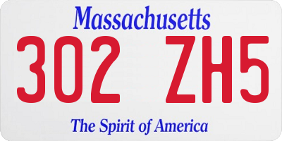 MA license plate 302ZH5