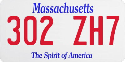 MA license plate 302ZH7