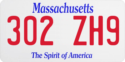 MA license plate 302ZH9