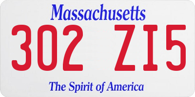 MA license plate 302ZI5