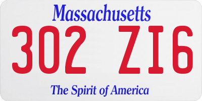 MA license plate 302ZI6