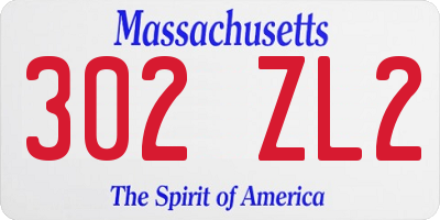 MA license plate 302ZL2