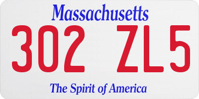 MA license plate 302ZL5