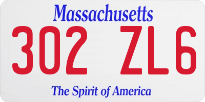 MA license plate 302ZL6