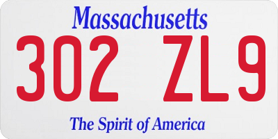 MA license plate 302ZL9