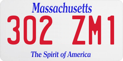 MA license plate 302ZM1