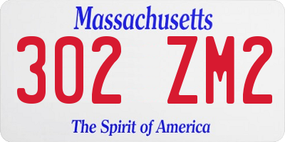 MA license plate 302ZM2