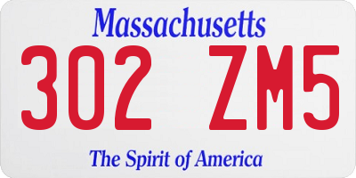 MA license plate 302ZM5