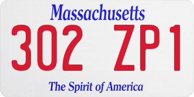 MA license plate 302ZP1