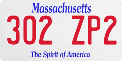 MA license plate 302ZP2