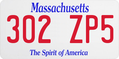 MA license plate 302ZP5