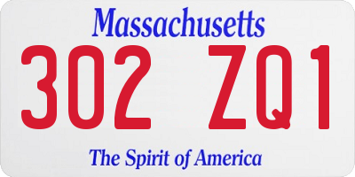 MA license plate 302ZQ1