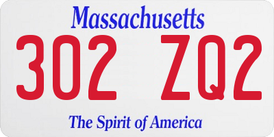 MA license plate 302ZQ2